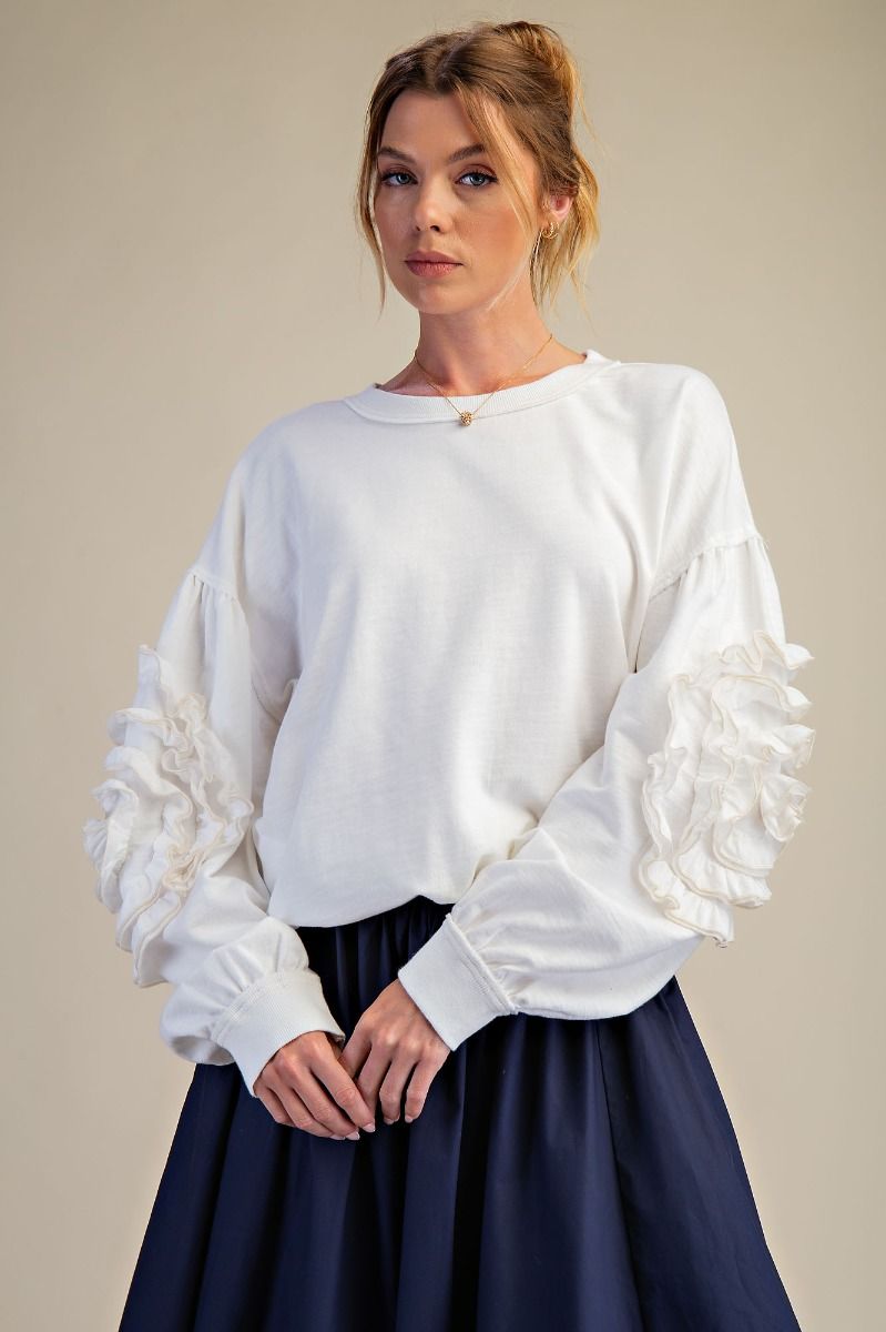 FLORAL PATCH WASHED TERRY
PULLOVER