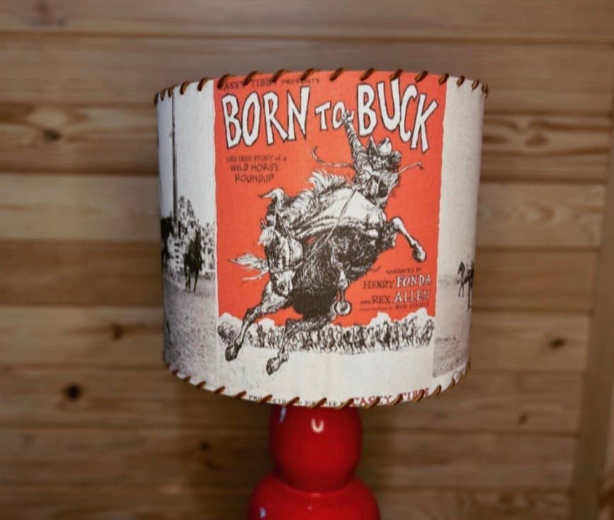Lampshade Born to Buck Legend Bronc Rider