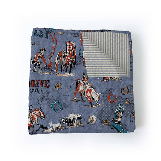 Cattle Drive Chambray Baby Blanket
