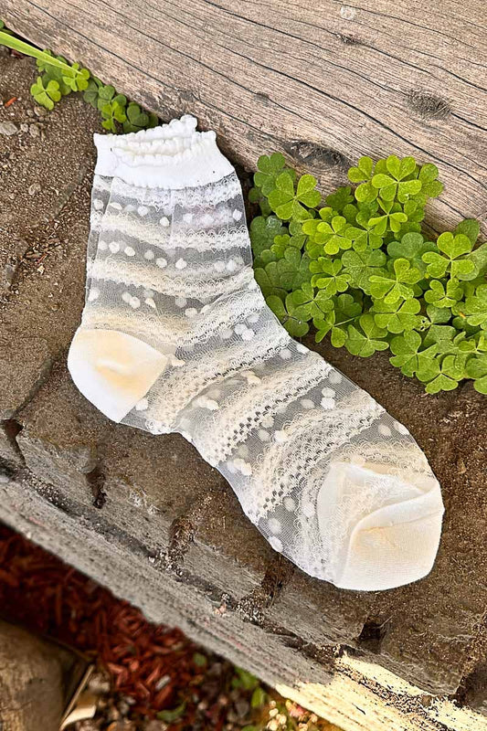 White dot see-through casual socks