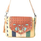 Floral Etchings Hand-Tooled Bag