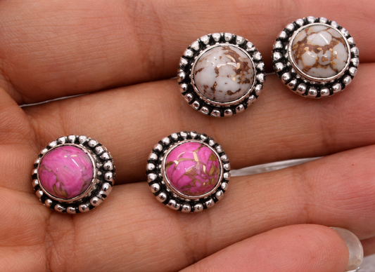Sterling Silver Ball Detail Stud Earrings