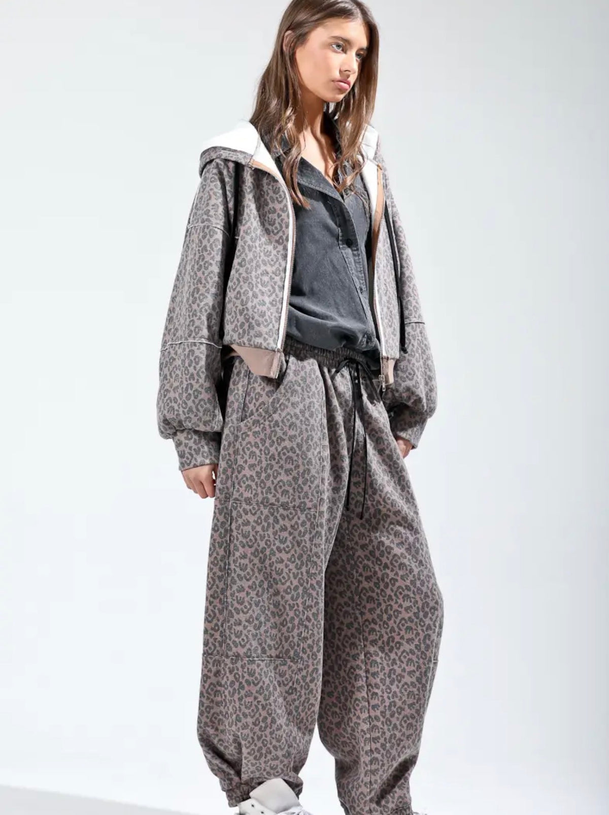 Lola Leopard Printed Sweat Pants
