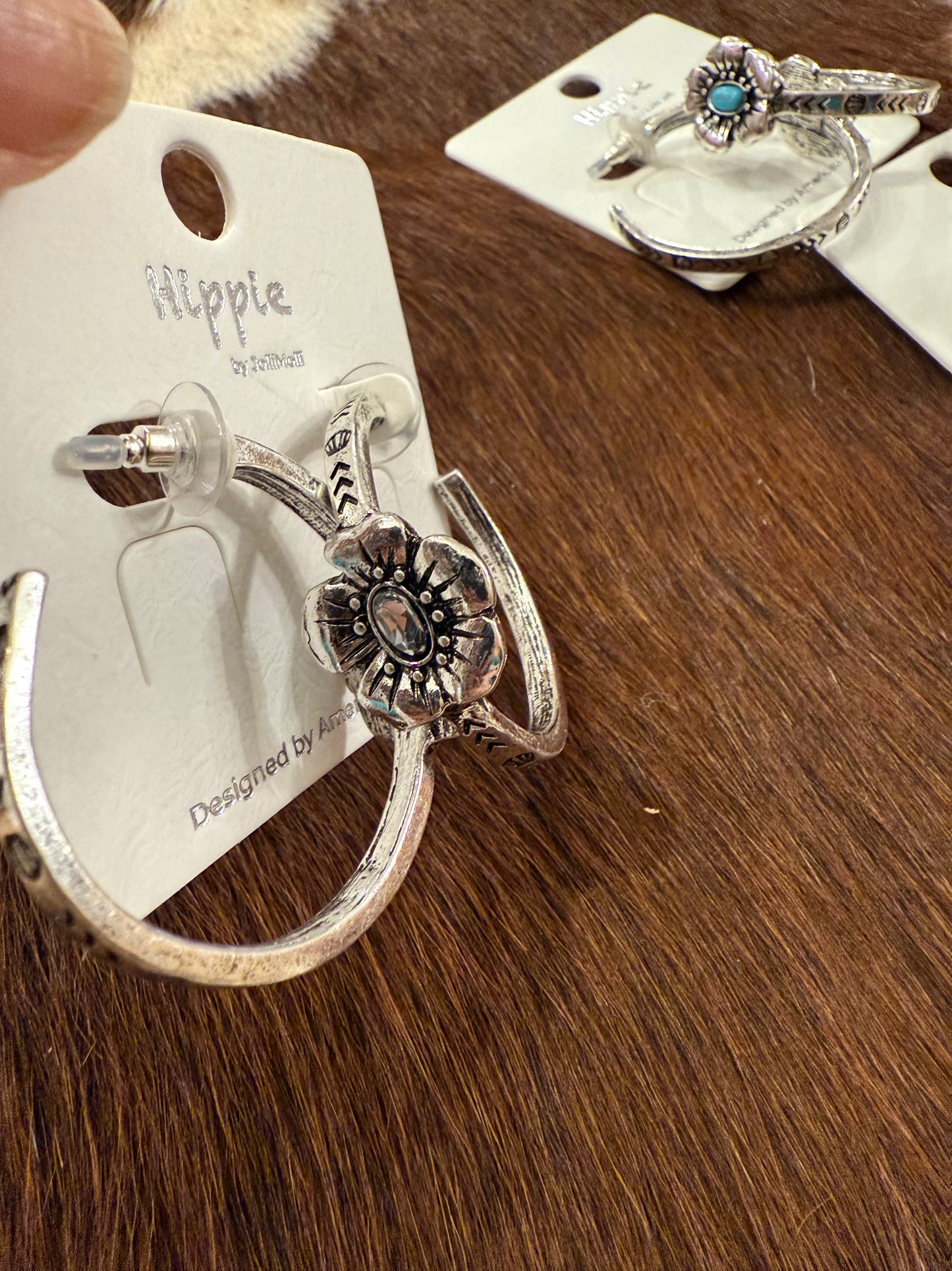 Flower Hoop Earrings