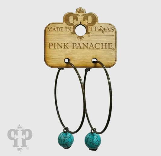 Hoop and Bead Drop Earring