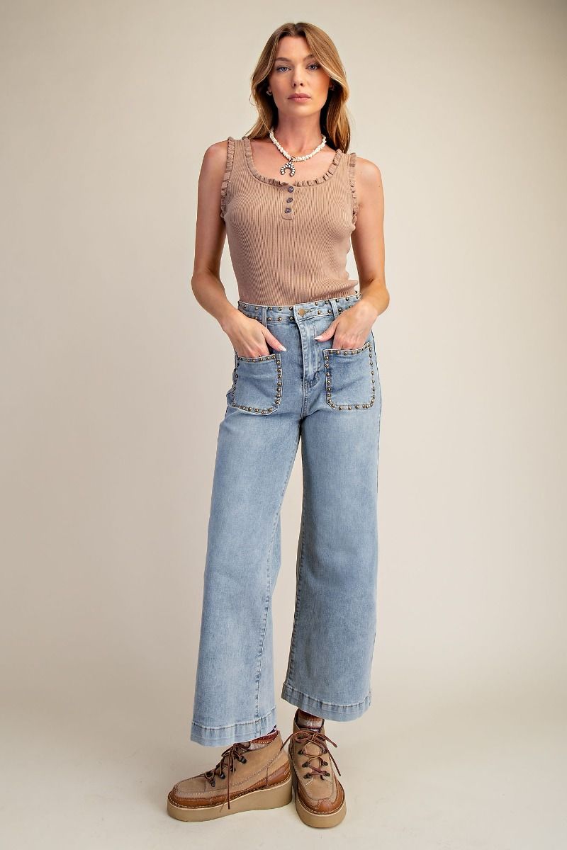 RUFFLE HEM KNITTED TANK TUNIC