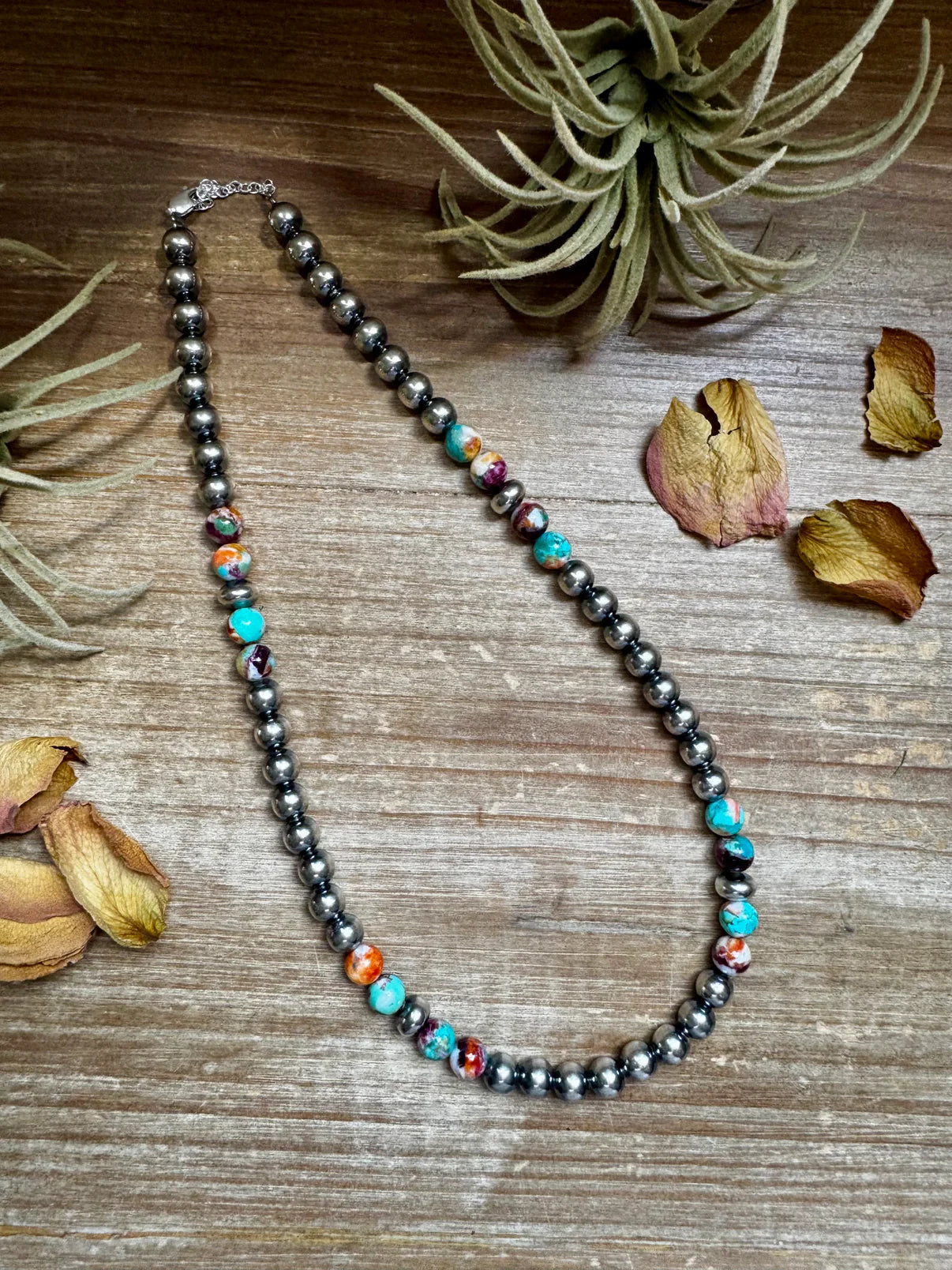 Mohave Turquoise Mix & Sterling Silver Necklace