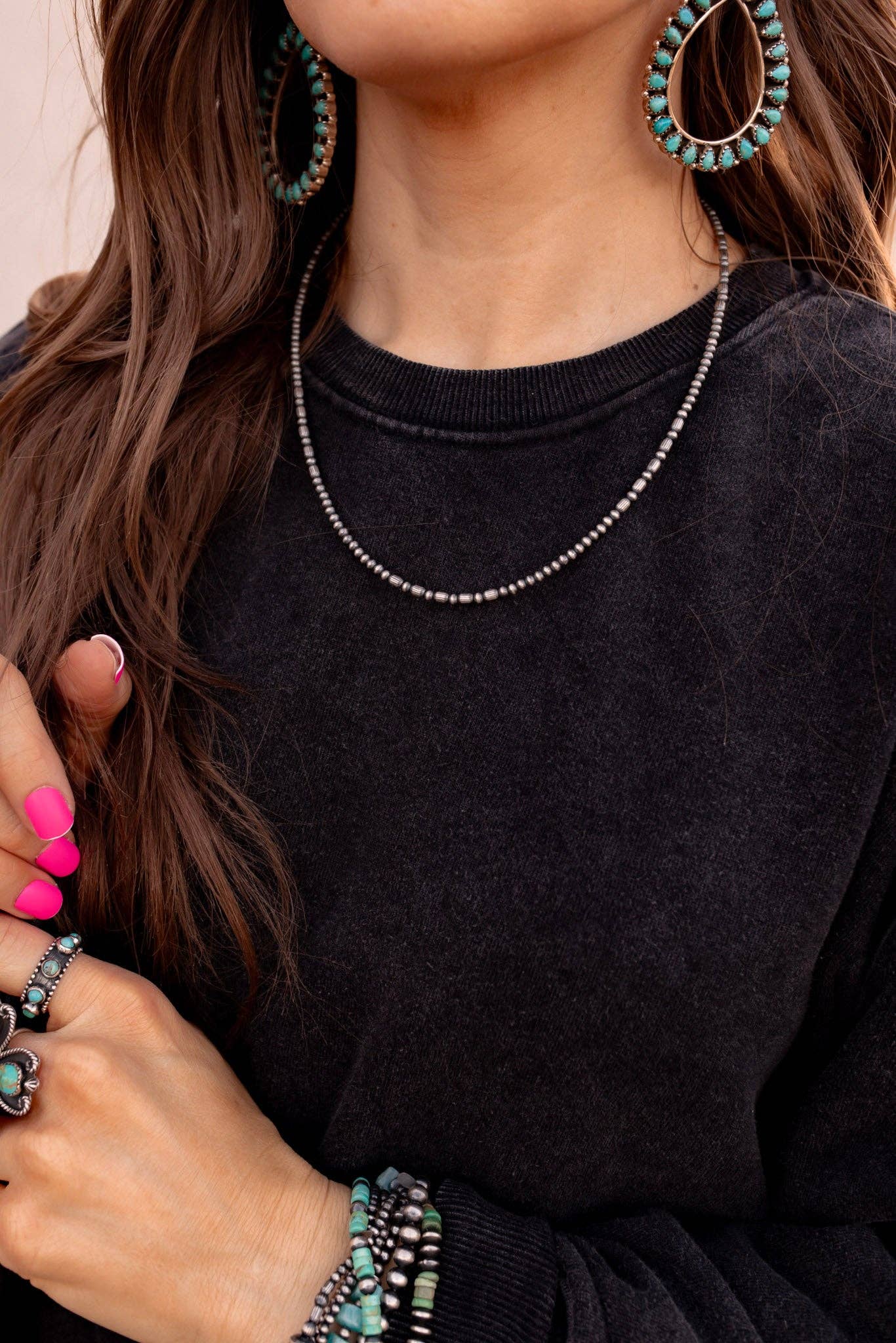 Multi Mini Desert Pearl Sterling Silver Necklace