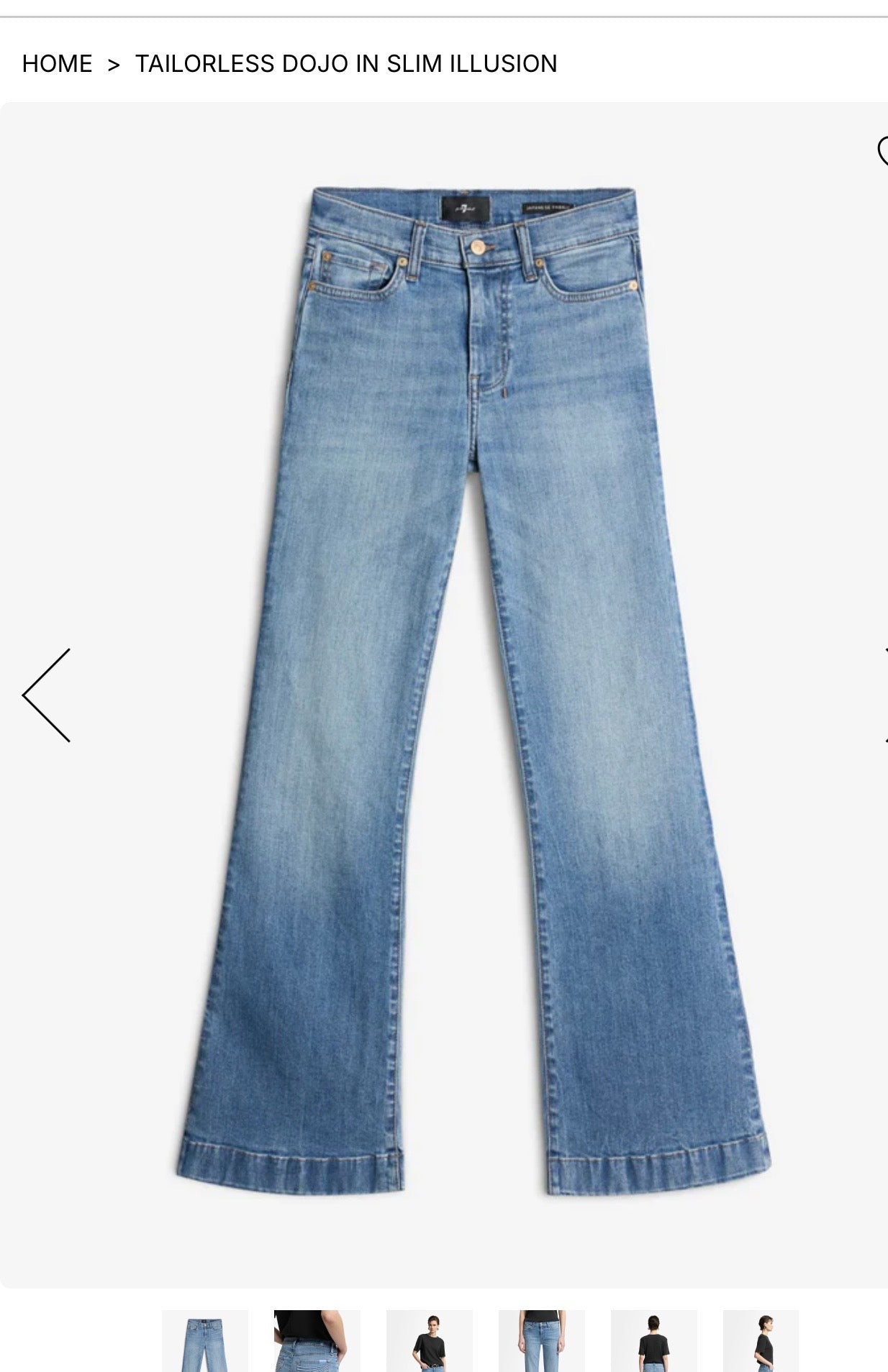 7 For All Mankind Pine Dojo Tailorless Slim Illusion