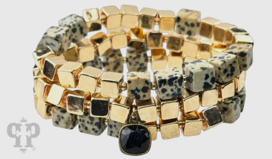 Dalmatian Bead Bracelet