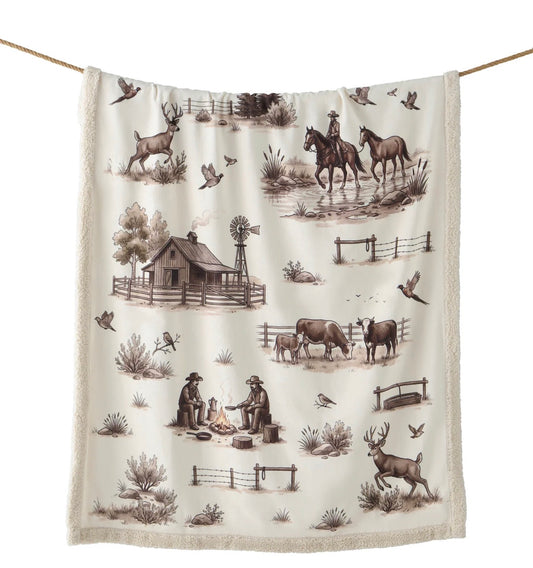 Western Range - Campfire Sherpa Throw