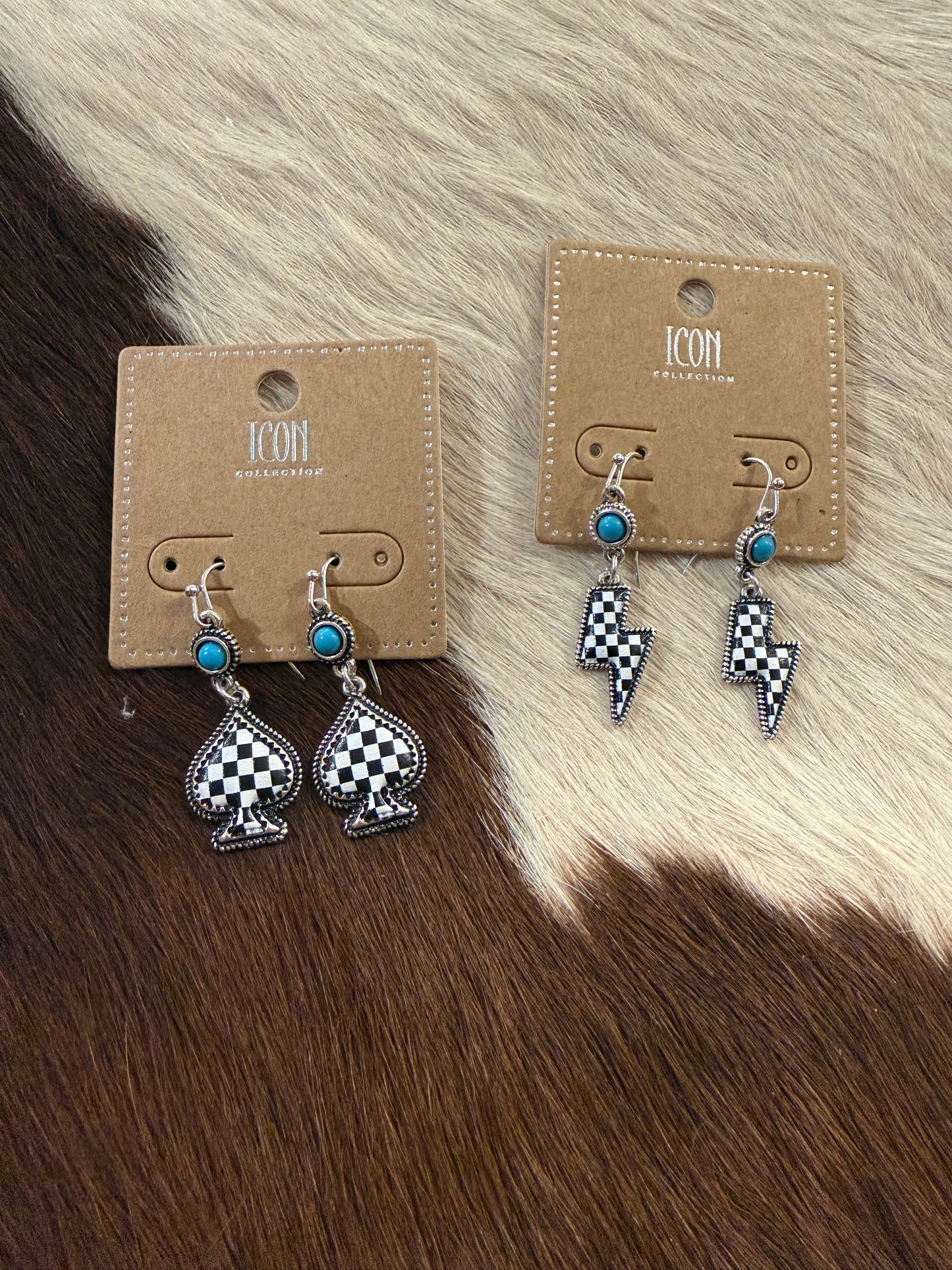 Western Check Earrings