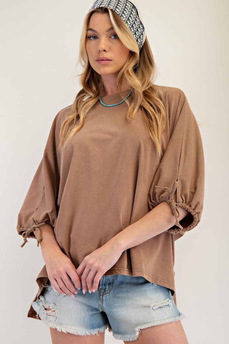 Loopy Latte Top Mineral Washed Top