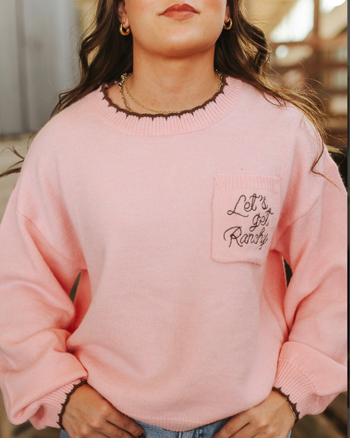 Pretty in Pink & Ranchy Sweater