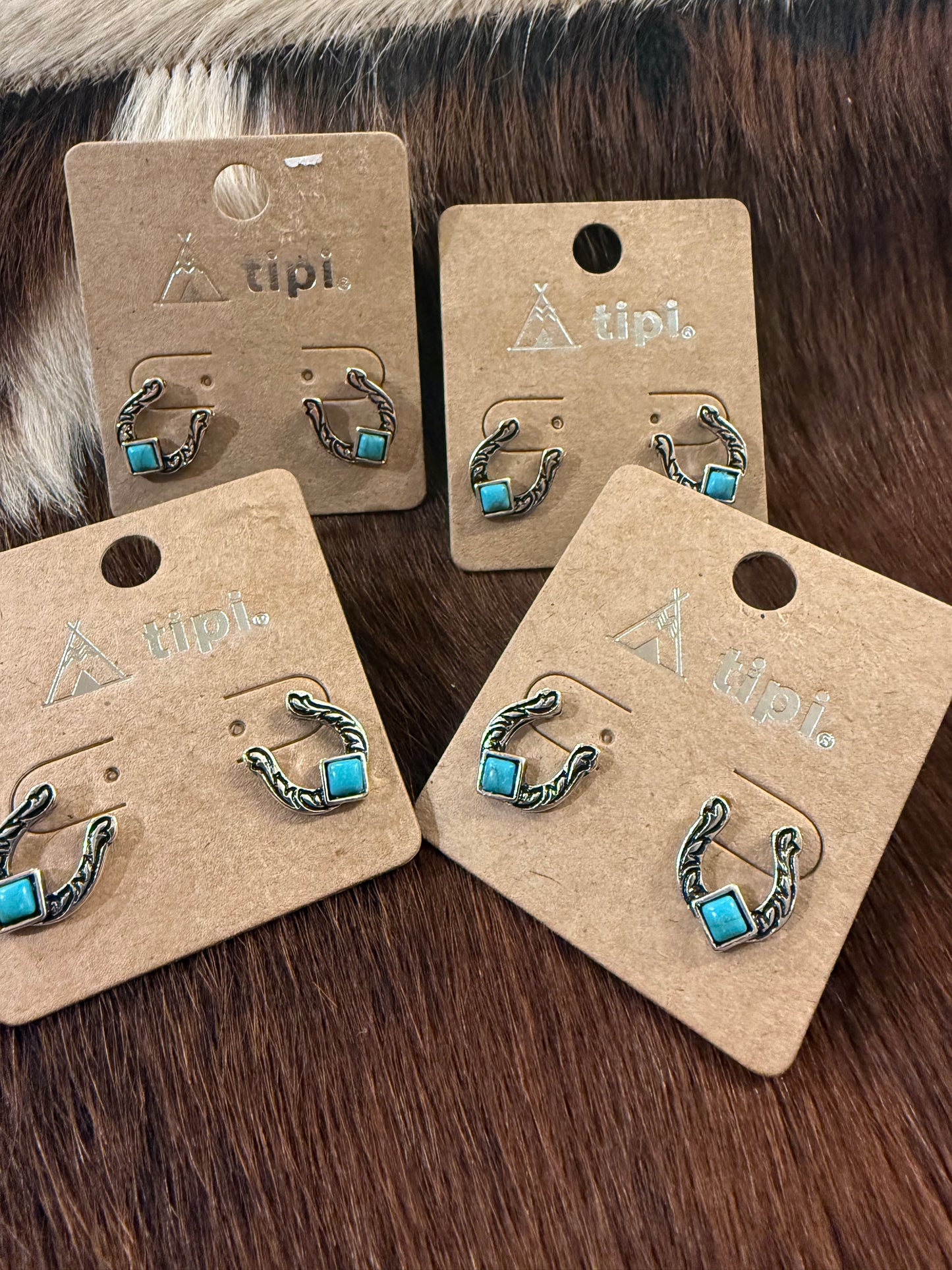 Turquoise Horseshoe Earrings