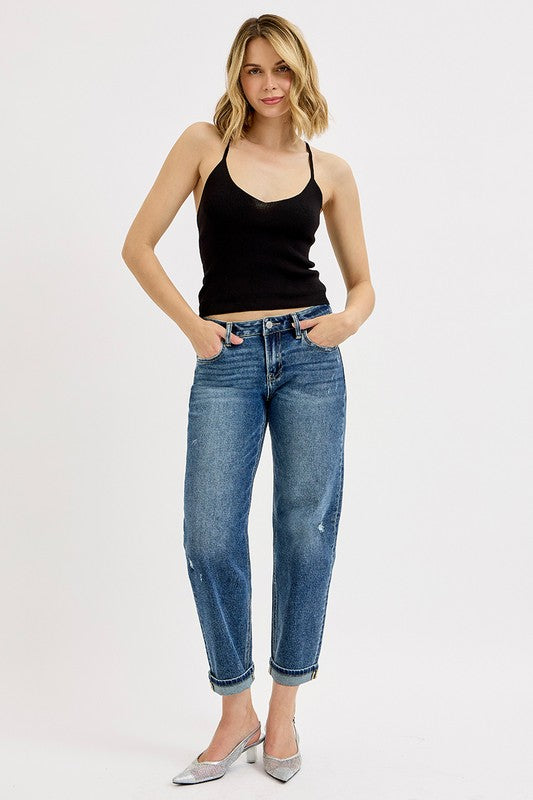 Risen Low Rise Crop Boyfriend Jean