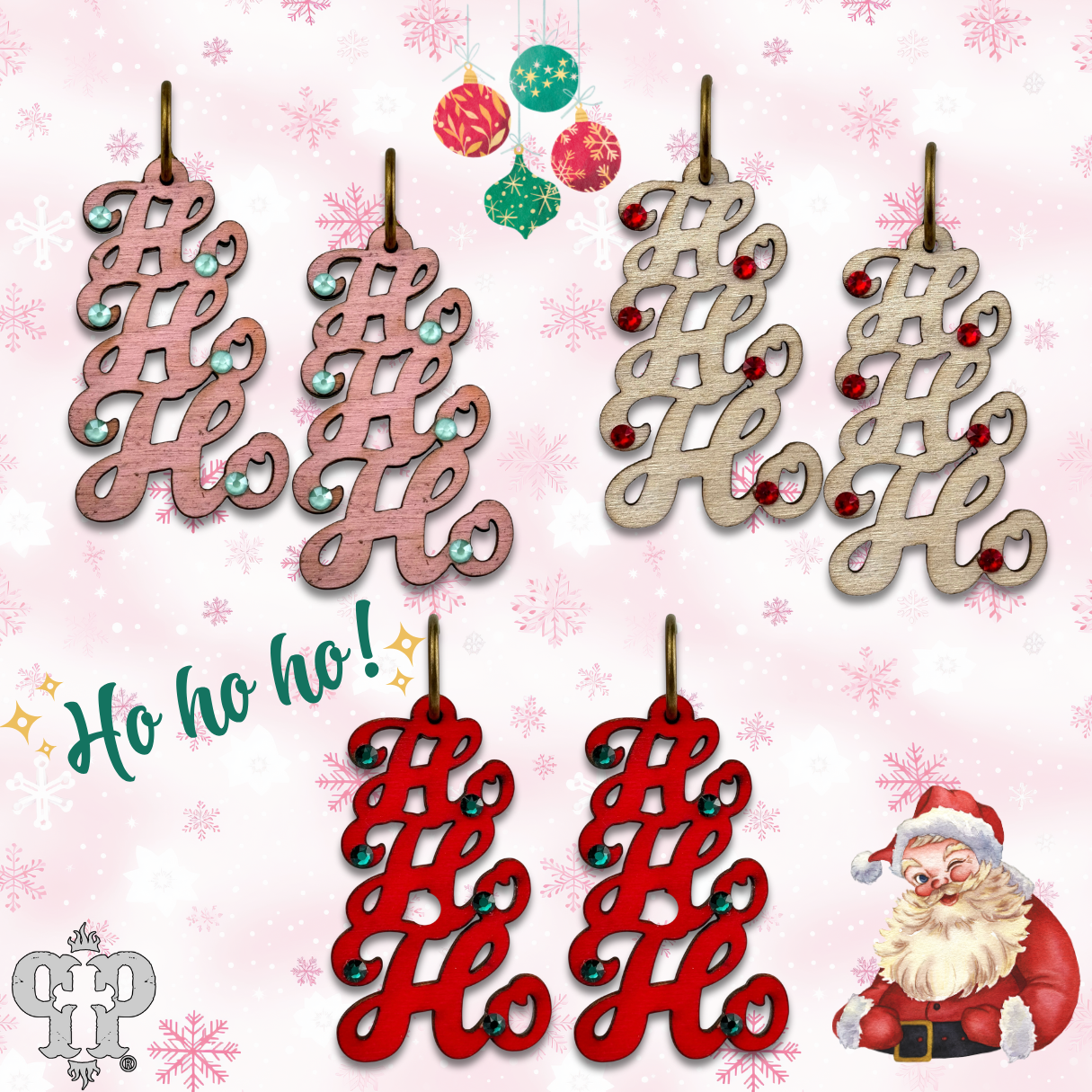HoHoHo script earring