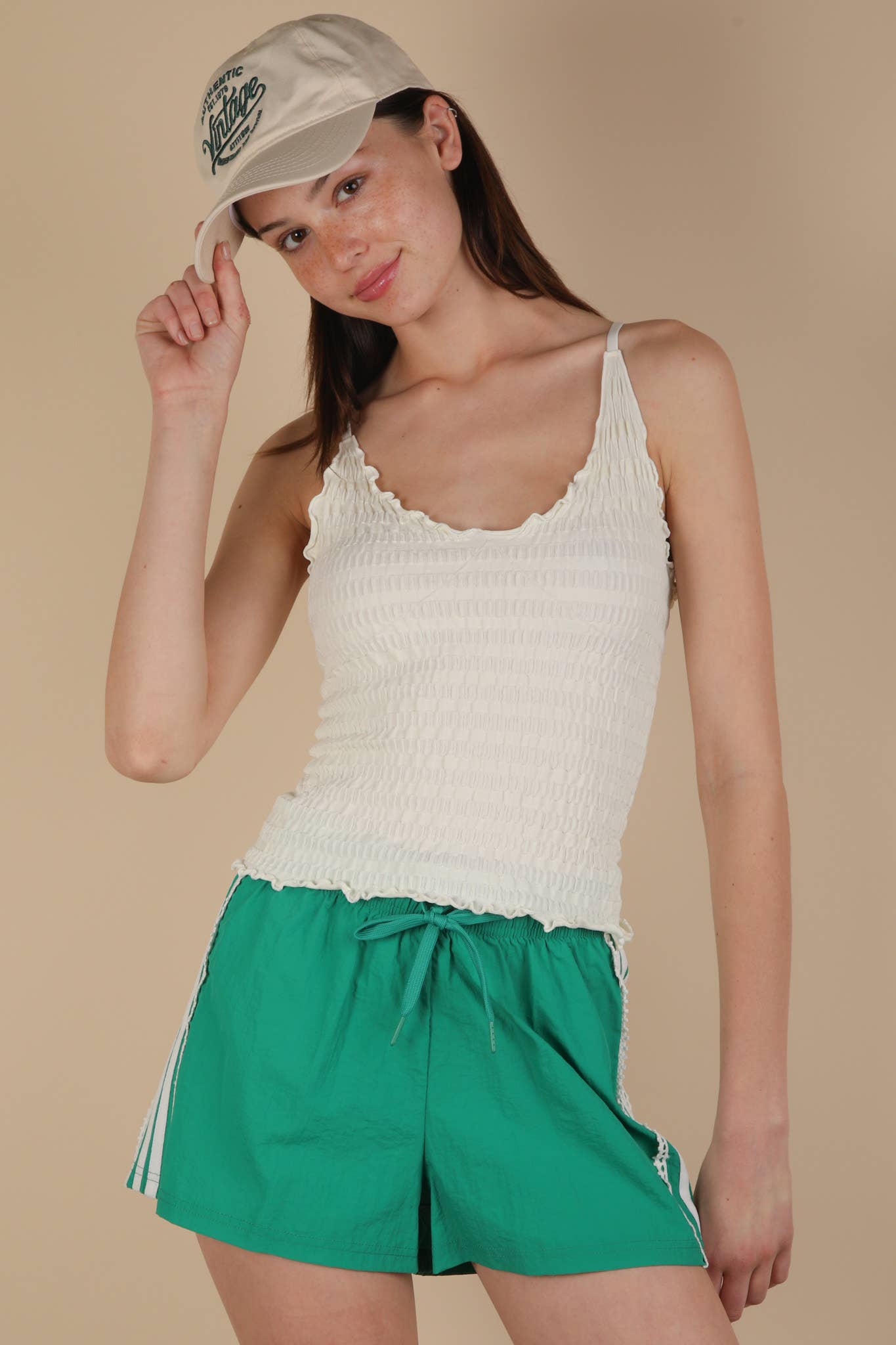 Lettuce Hem Stretchy Knit Sleeveless Top