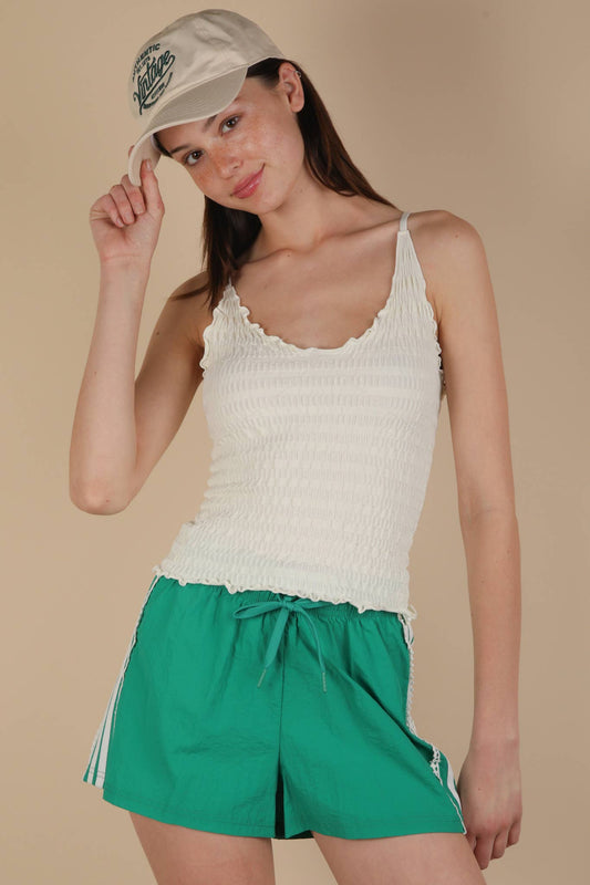 Lettuce Hem Stretchy Knit Sleeveless Top