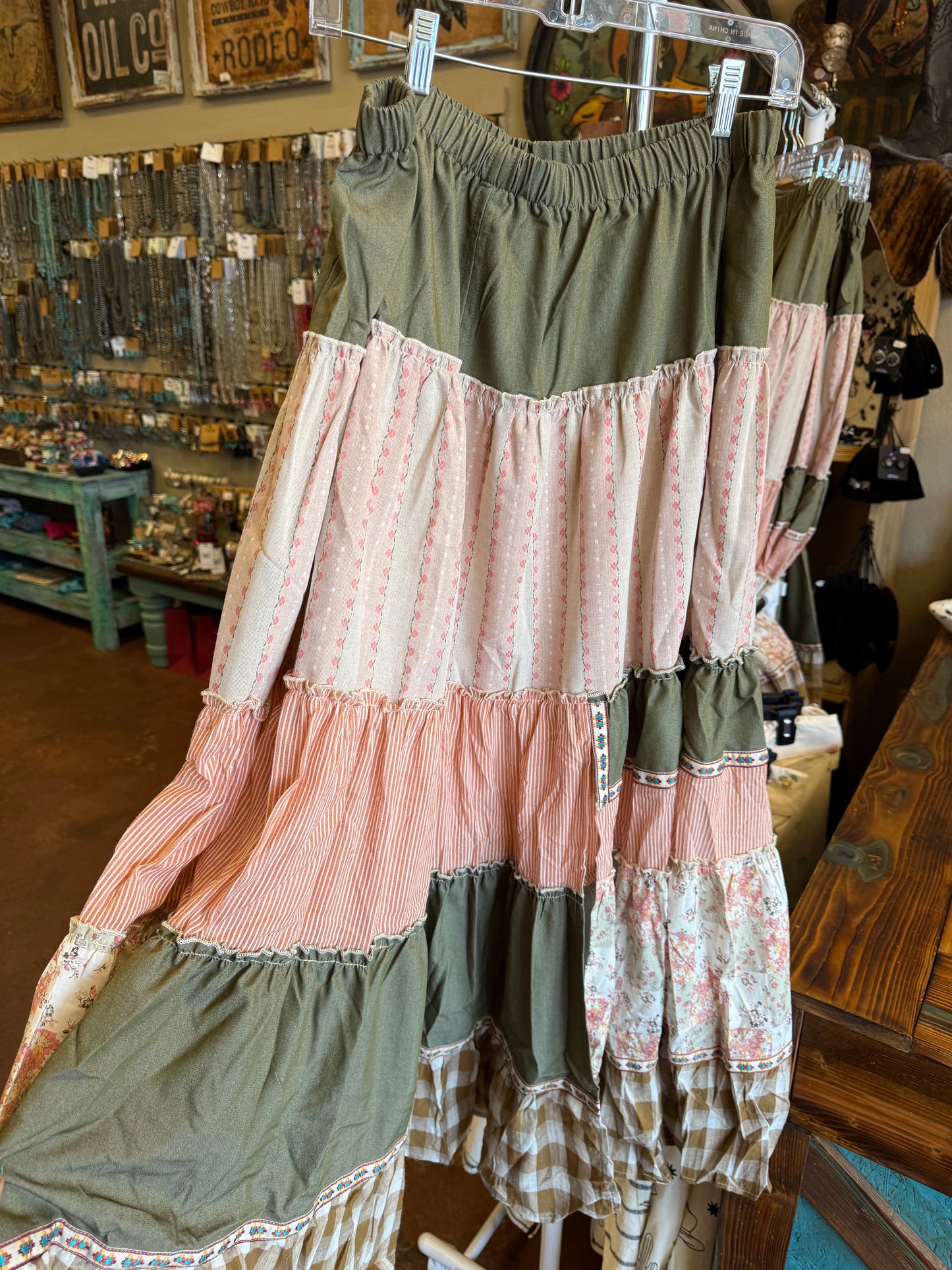 Patchwork Tiered Skirt