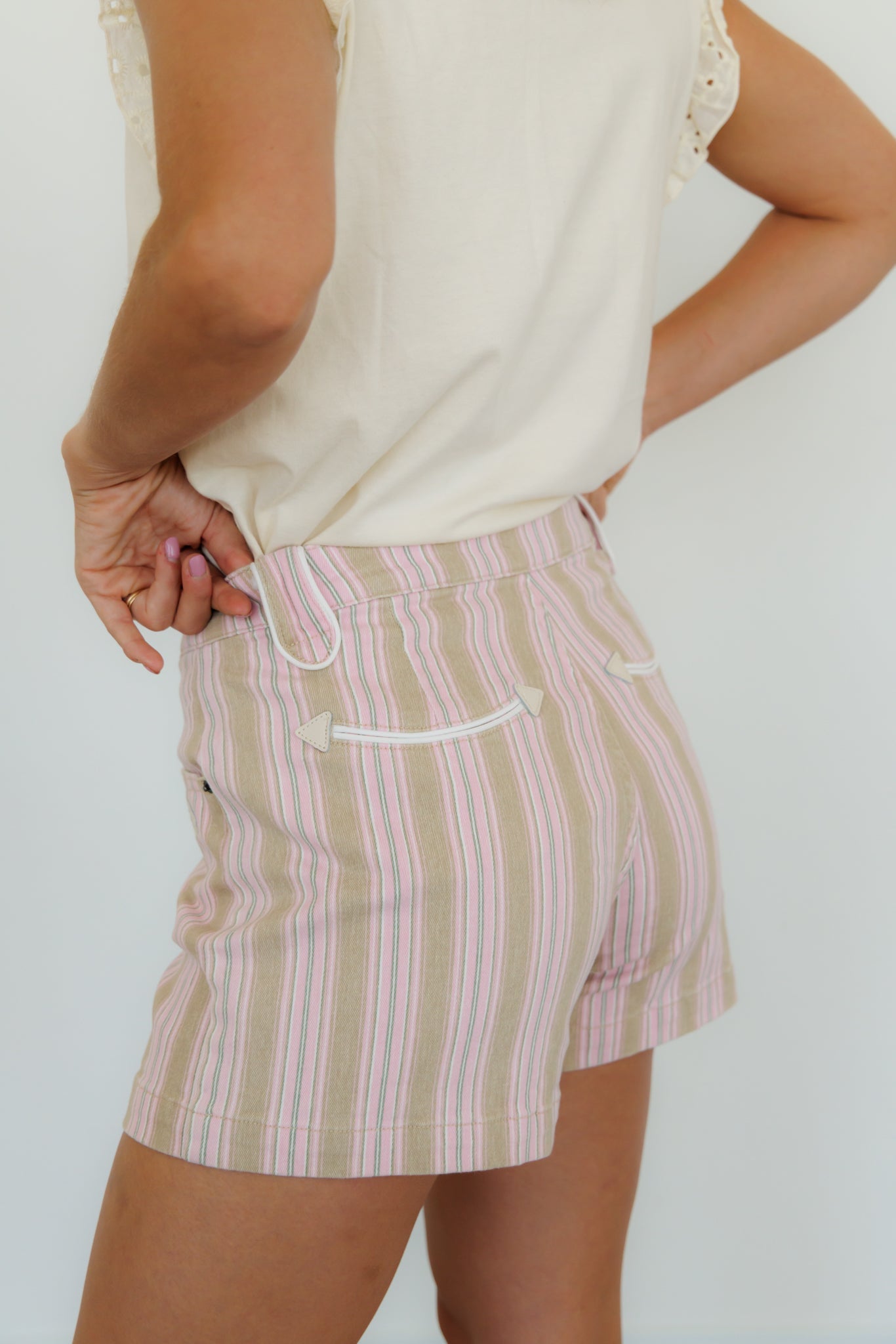 Pink Stripe Smiley Shorts