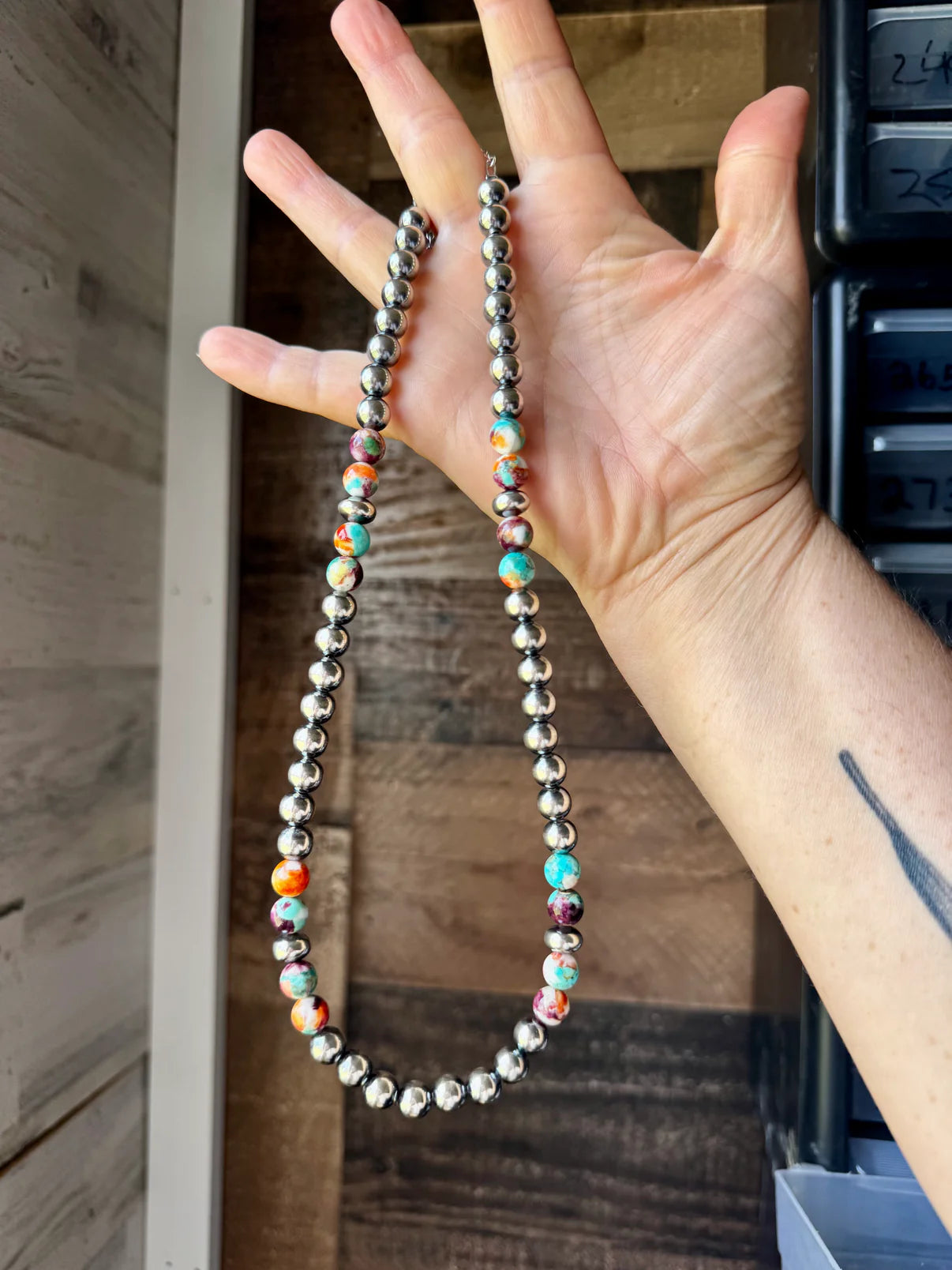 Mohave Turquoise Mix & Sterling Silver Necklace