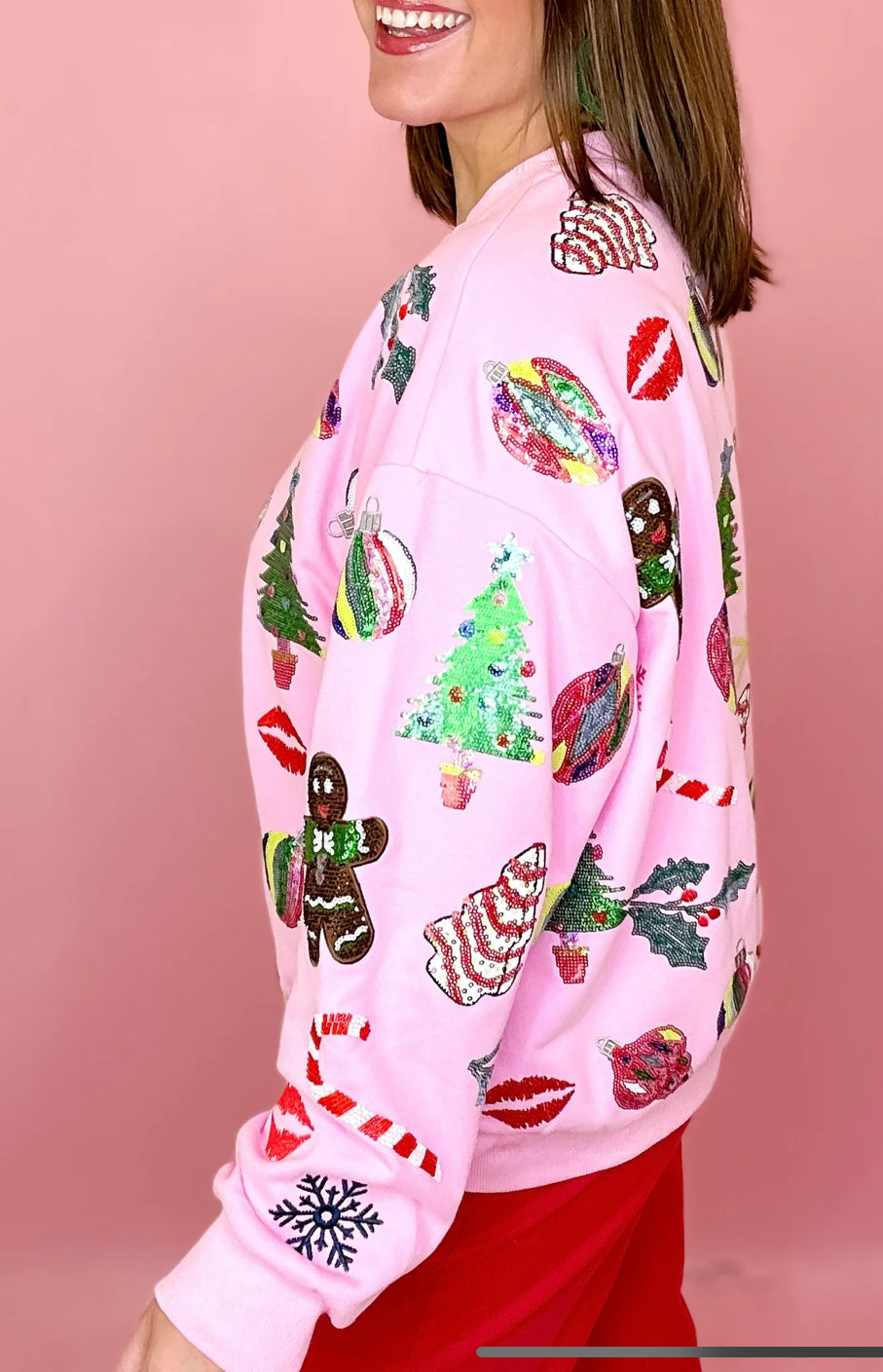 Queen Of Sparkles Light Pink Christmas Icon Sweatshirt/Sweatpants