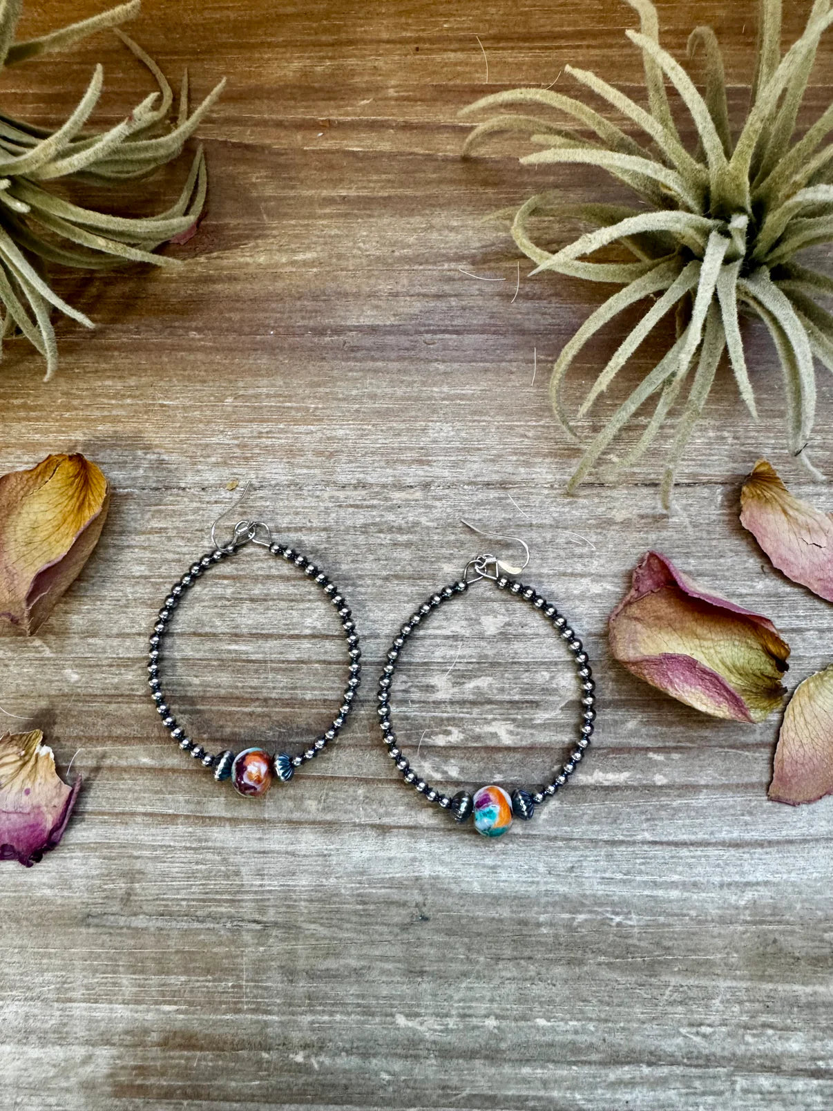 Smaller Sterling Silver Pearls
Hoops with Mohave