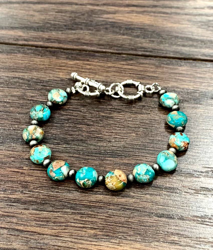 Handmade Round Gemstone Adjustable Bracelet