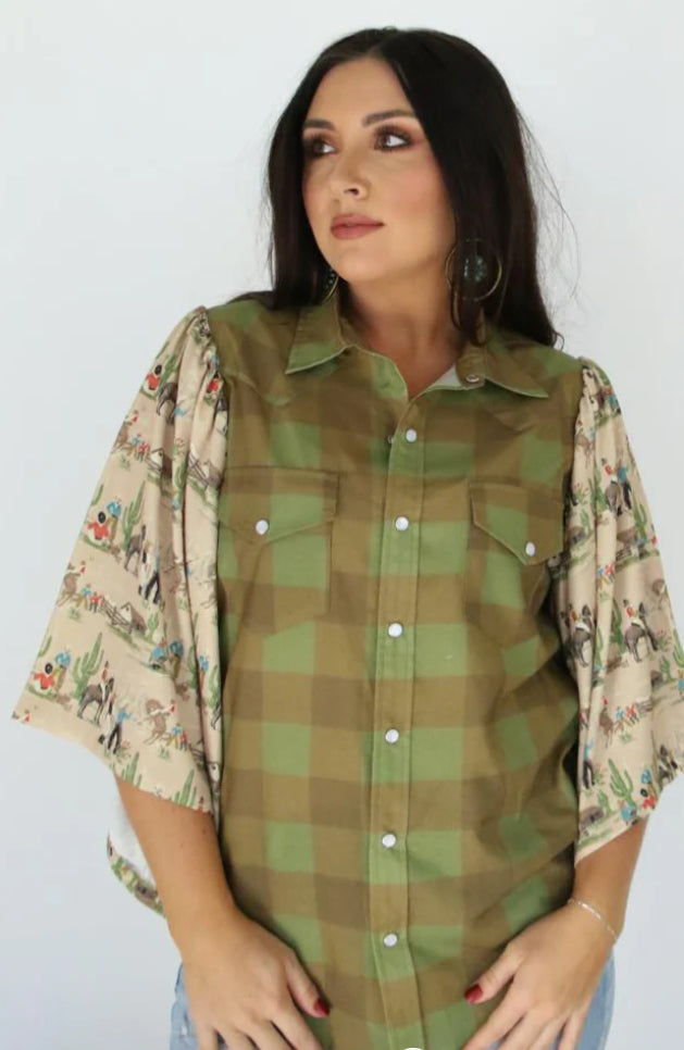 Cowboy Gingham Blouse