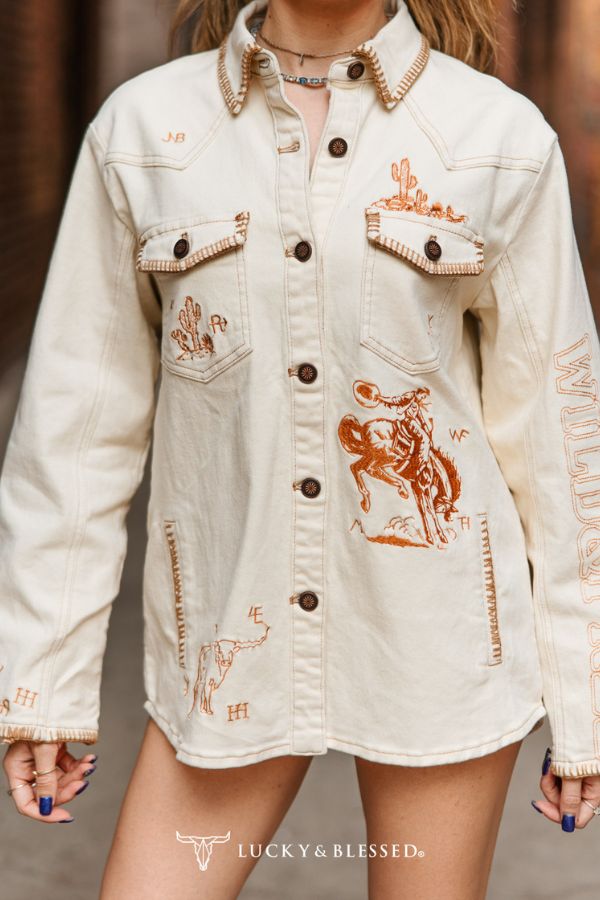The Rodeo Roundup Embroidered Shacket