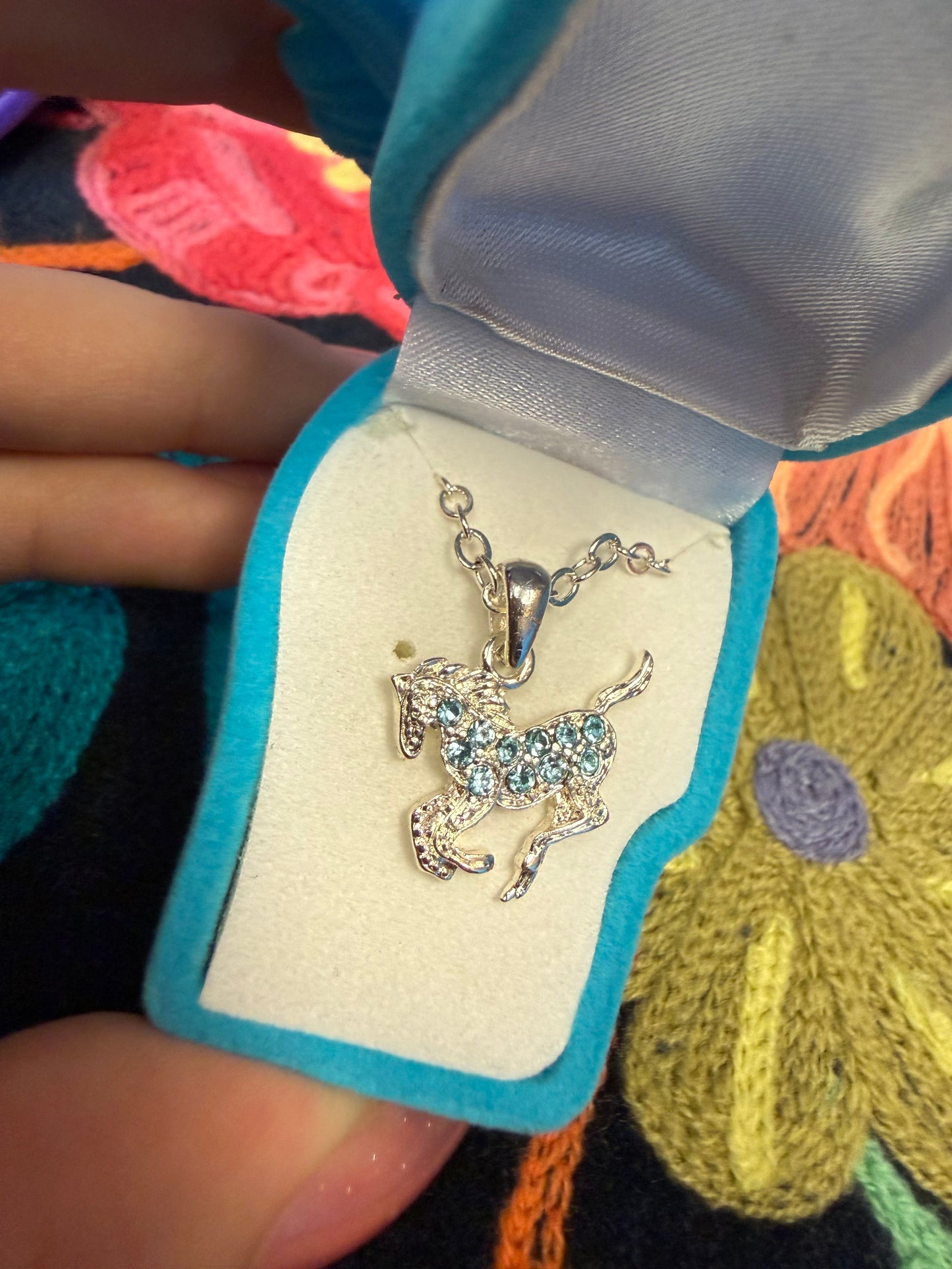 AWST Rhinestone Horse Necklace