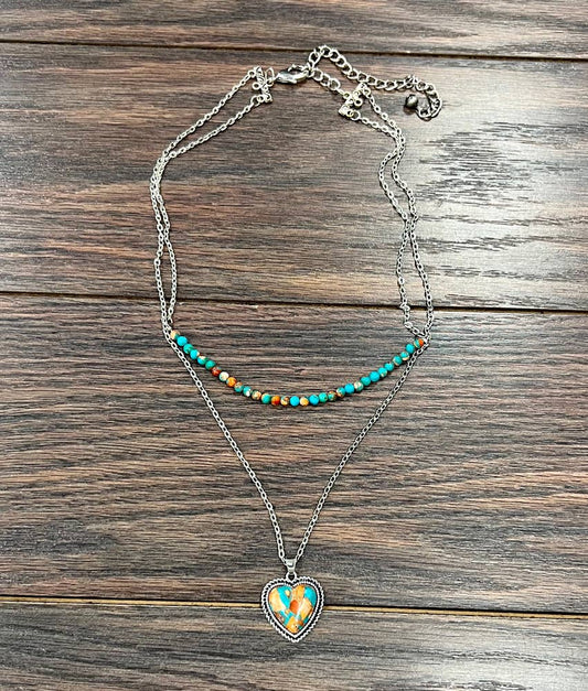 Bowie Handmade Heart Gemstone Necklace