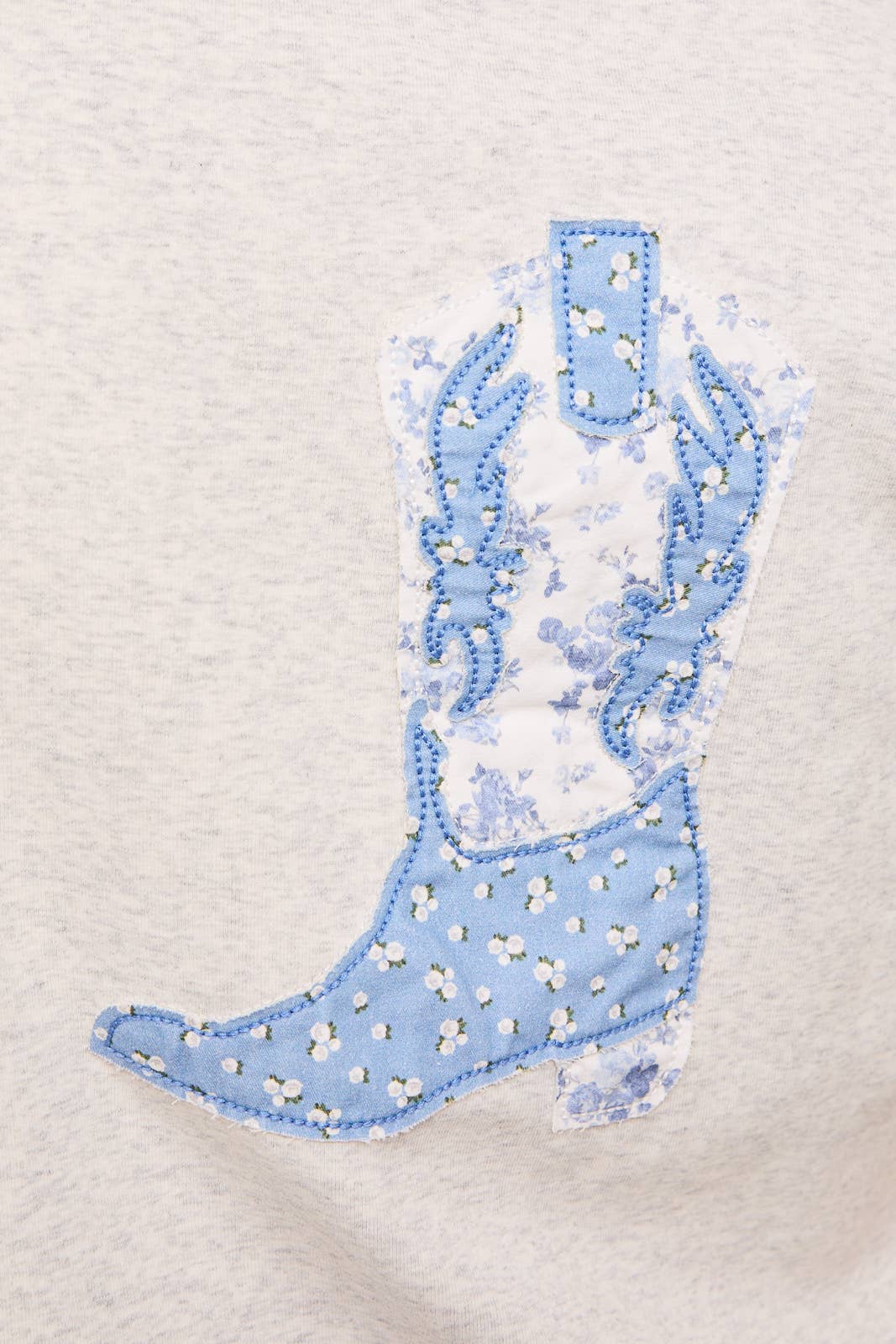 "PATCHWORK COWBOY BOOTS" SHORT SLEEVE ROUND NECK BABY TEE