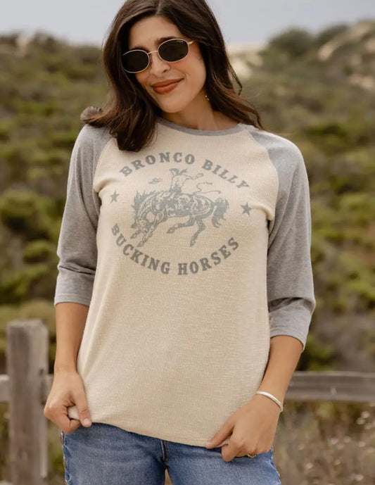 Billy Bucking Horses Baseball Tee