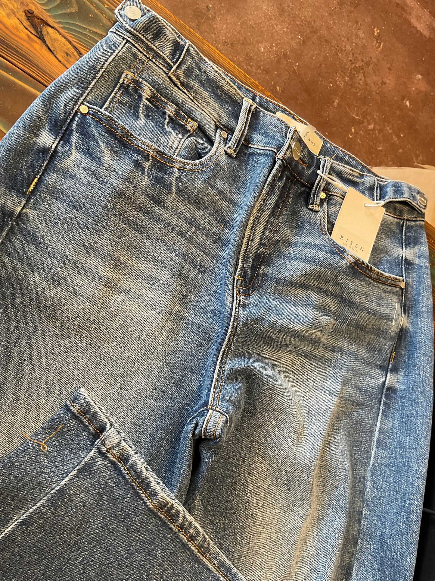 High Rise Barrel Jeans Adj WB