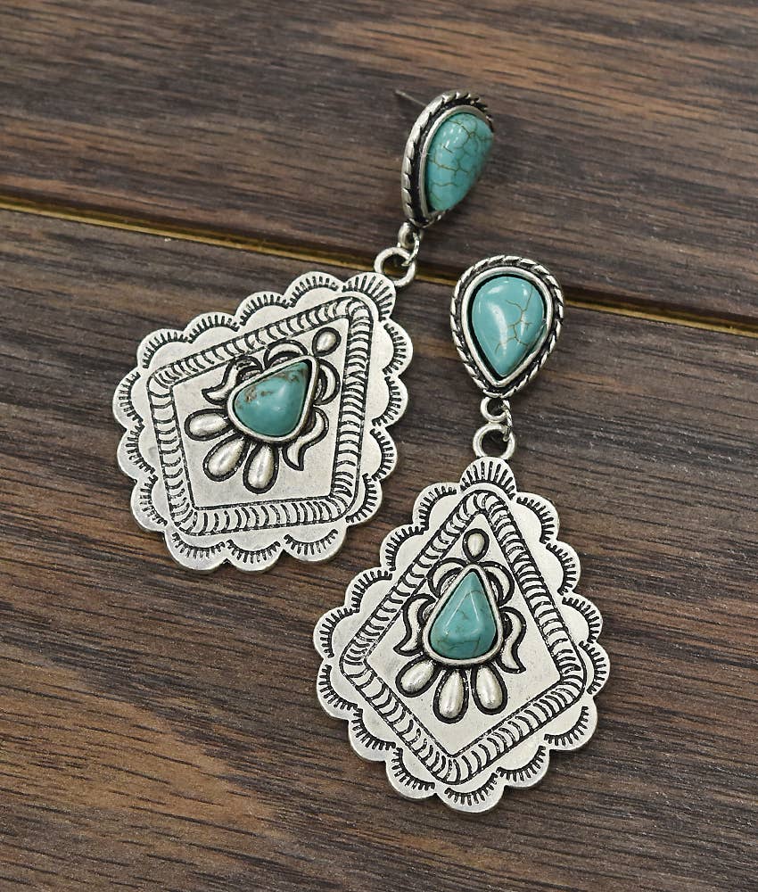 721036, Concho Turquoise Post Earrings