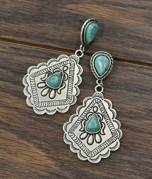 721036, Concho Turquoise Post Earrings
