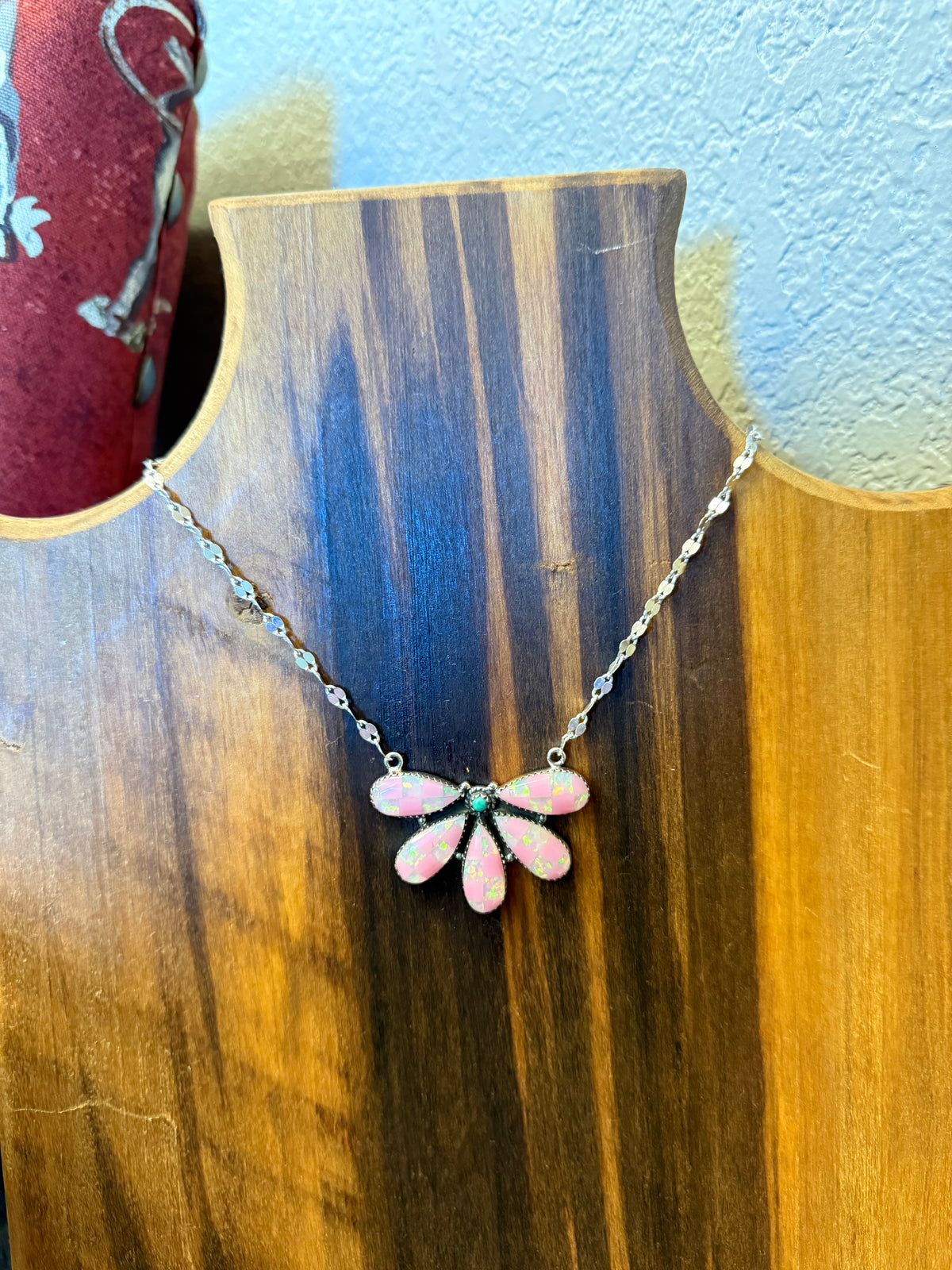 Pink Prairie Bloom Sterling Silver Necklace 🌸