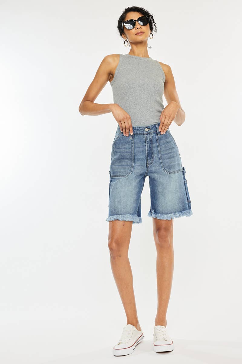 90’S BOYFRIEND DENIM BERMUDA SHORTS - KANCAN
