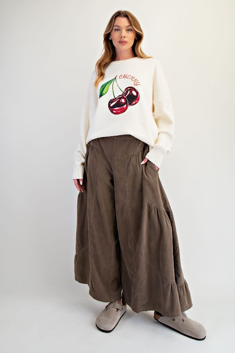 WASHED BABY CORDUROY PALAZZO PANTS