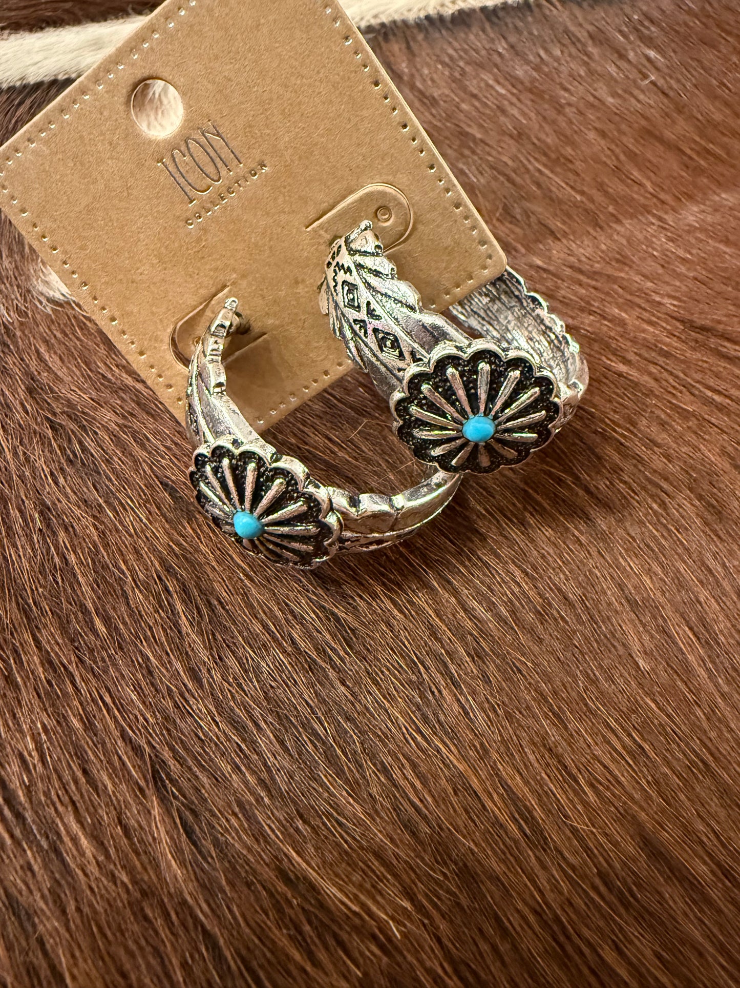Concho Hoop Earrings