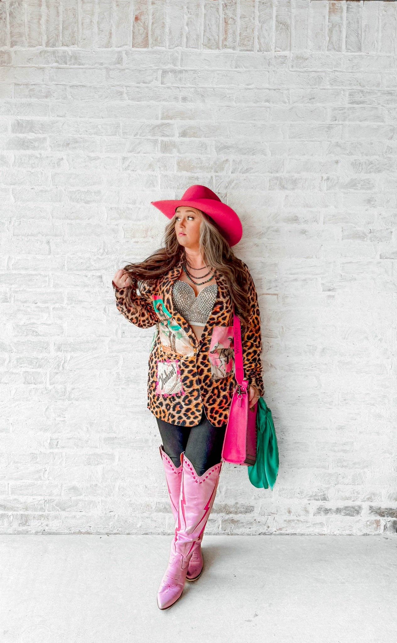 Retro Pop Western Wild West Leopard Blazer