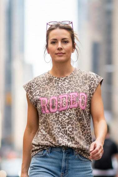 VINTAGE CHEETAH PINK "RODEO" TANK