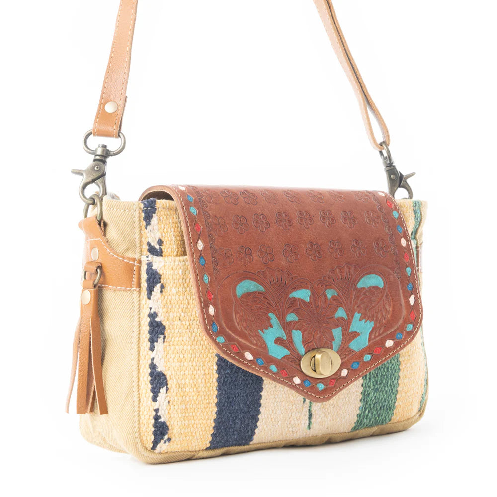 Floral Etchings Hand-Tooled Bag