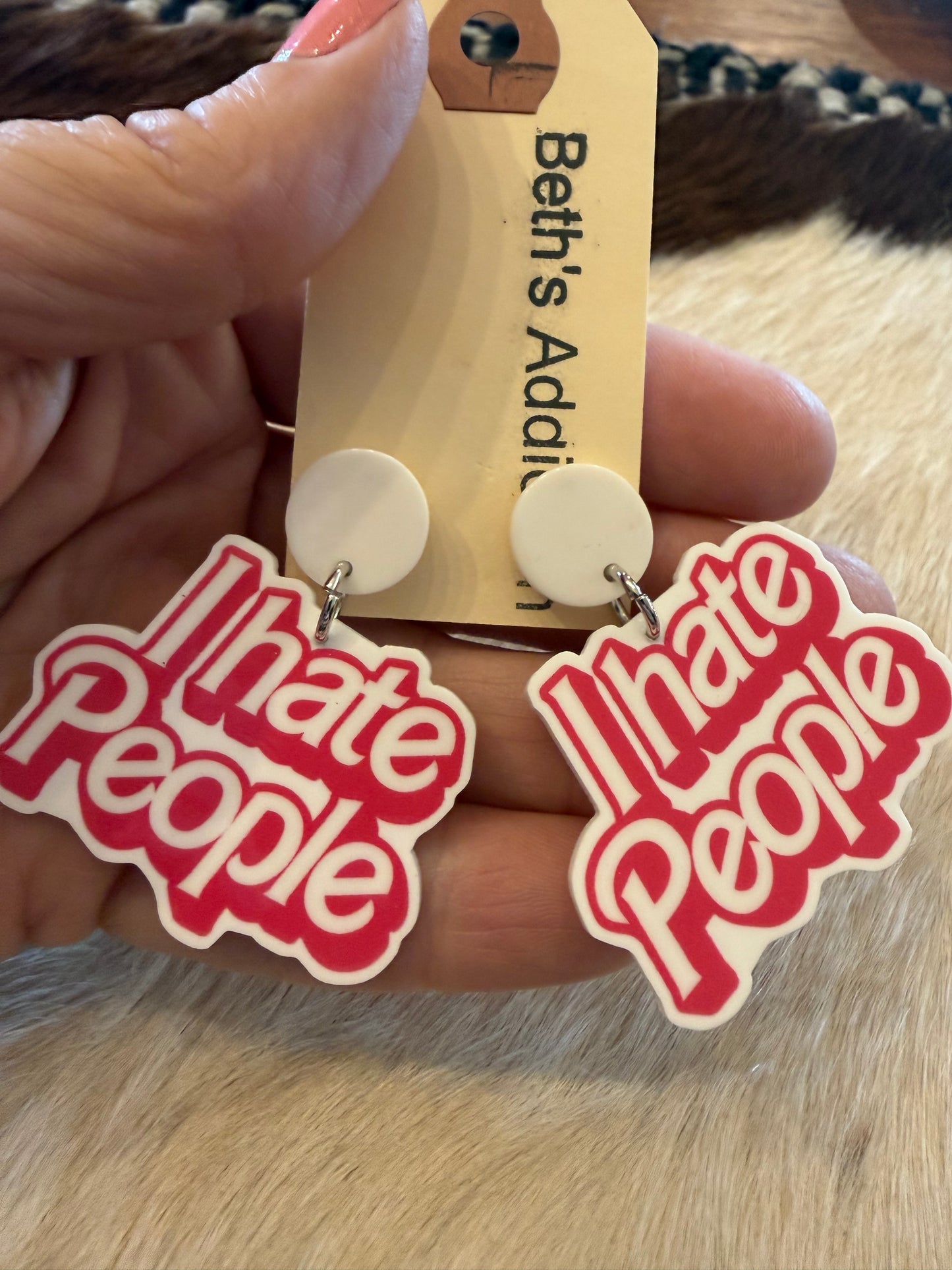 I Hate People Earrings