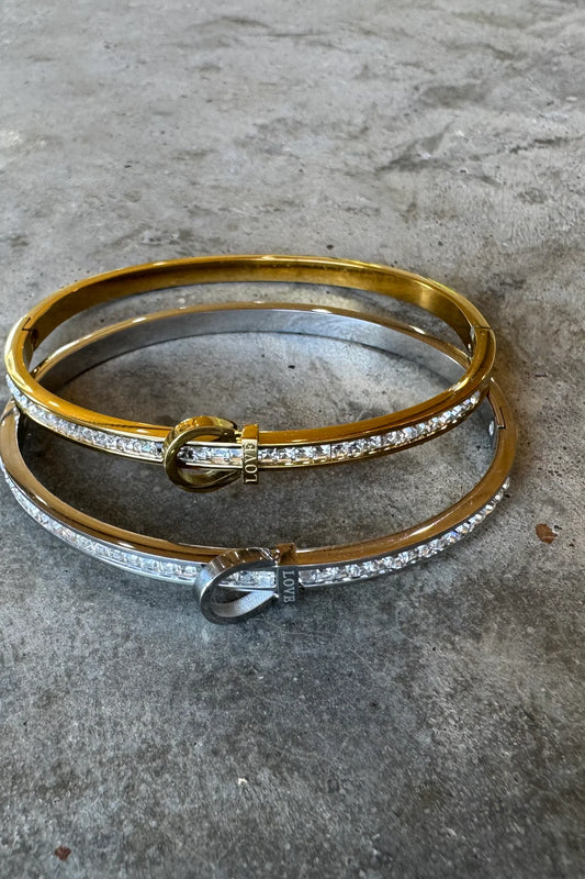 BELT BANGLE BRACELET - Silver