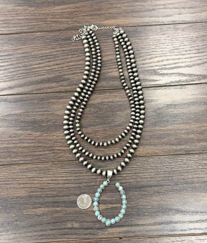 Memphis Western Turquoise Strand Necklace