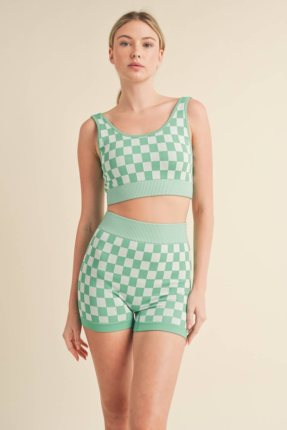 Checkmate Cropped Two Piece Set