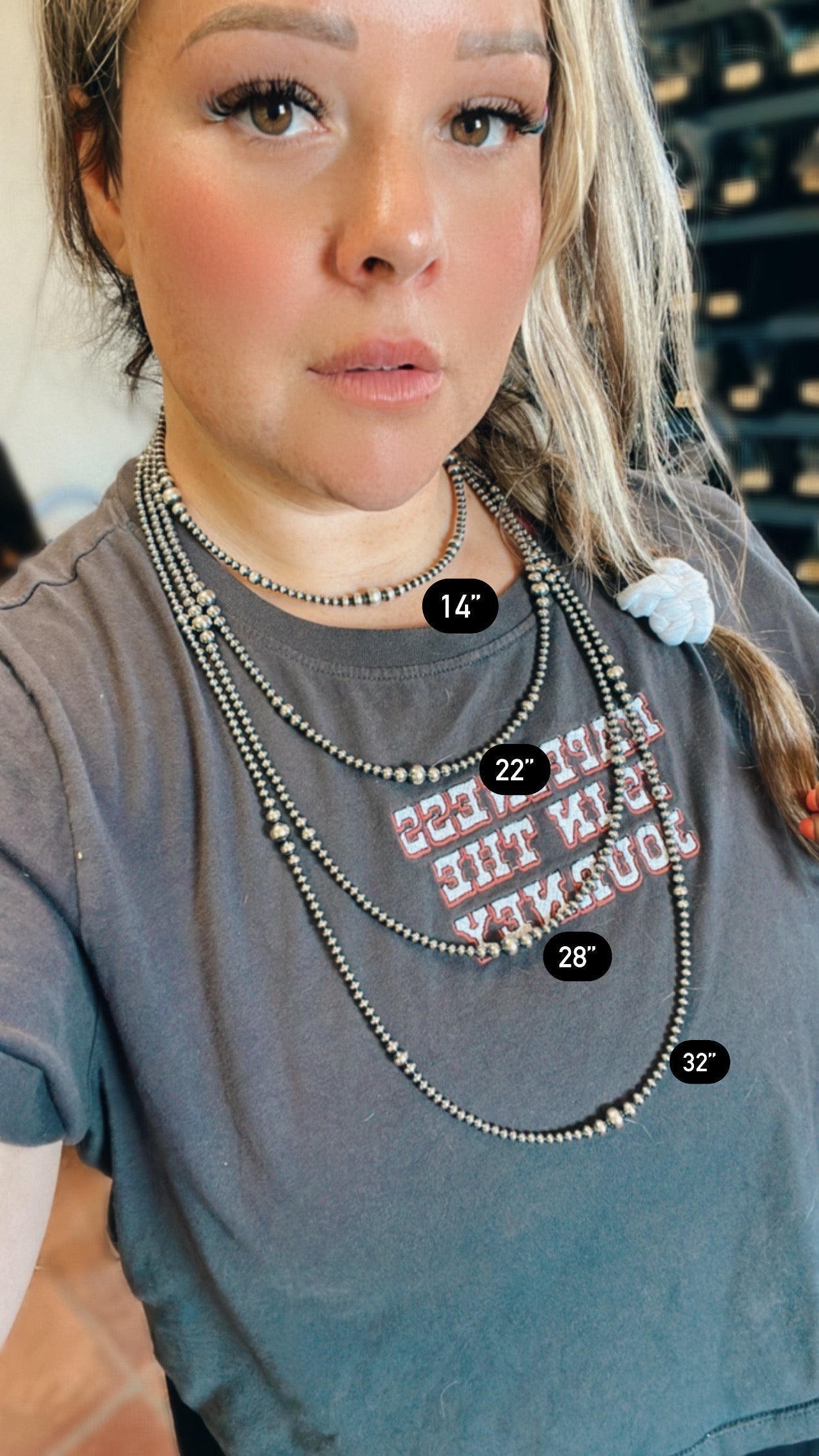 Graduated Sterling Silver Pearls Necklace